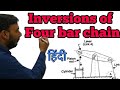 Inversion of four bar mechanism in hindi || Inversion of four bar chain mechanism || TOM