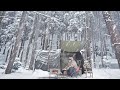 4K 폭설 솔로 캠핑 / 올해 가장 많은 눈이 내리던 날 편백숲에서 조용히 혼자 캠핑 / Solo Winter Camping in Heavy Snow