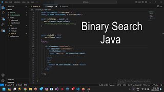 Binary Search in Java using Visual Studio Code