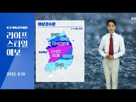 [날씨] 8월10일_내일(목) 전국 다시 비…충청, 전북, 경북 일부 호우특보