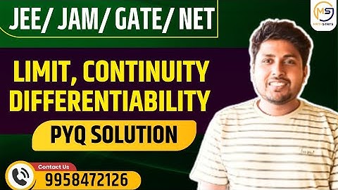 PYQ solution : Limit continuity & Diff | JEE, JAM, GATE, NET | Santosh Sir | Mathstats @8810409392