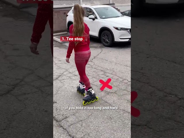 BEST WAY TO STOP ON A HILL ON ROLLERBLADES!! ✋🫶 #inlineskating #howto #rollerblading class=