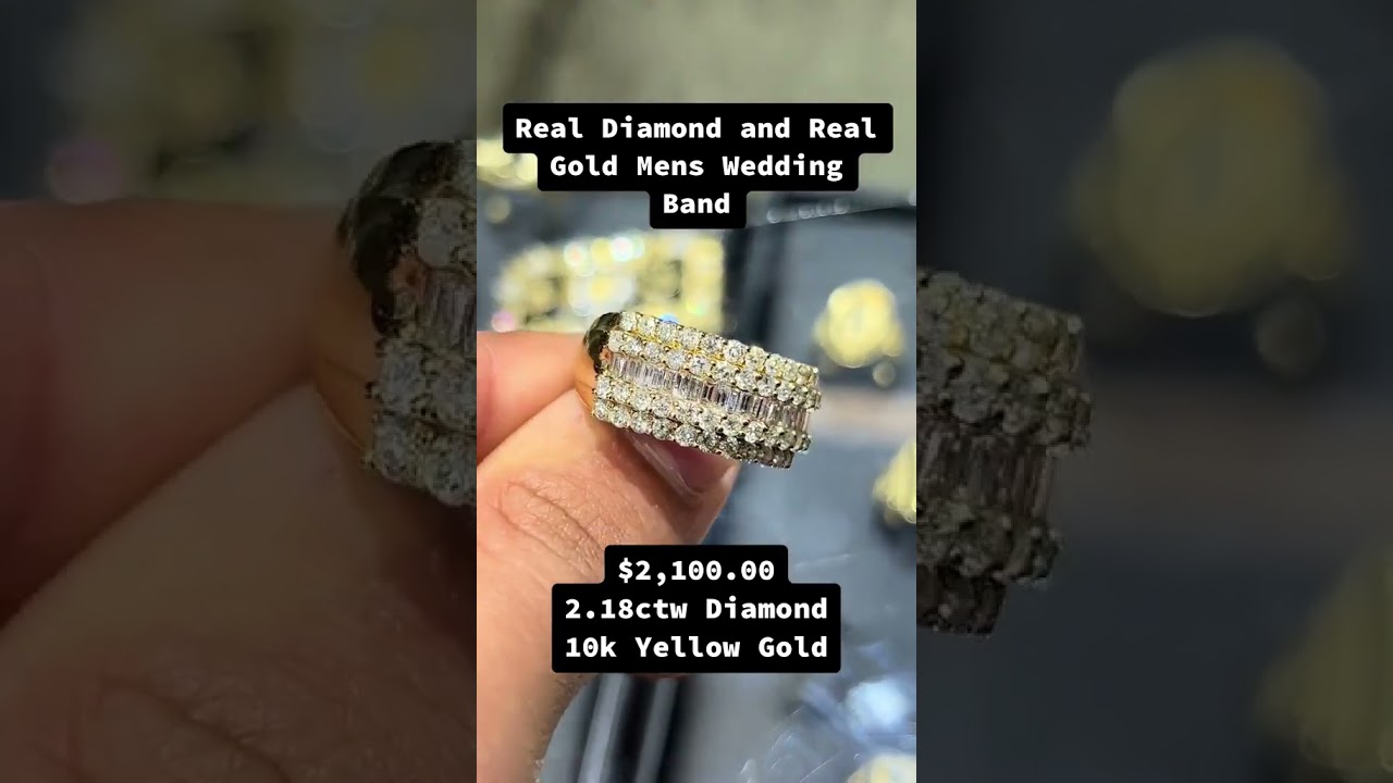 Real Diamond & Gold Men's Wedding Band by Ijaz Jewelers 