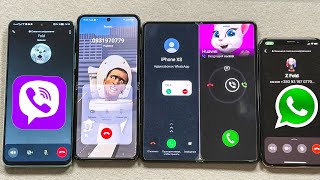 Viber + WhatsApp + Incimng Call to Z Fold at The Same Time + iPhone 10s + Z Flip + Huawei NY90