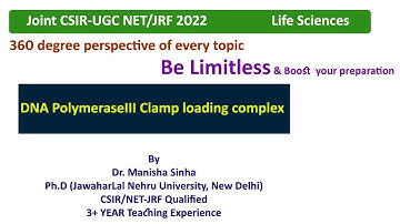 DNA Polymerase III Clamp loading complex|| Joint CSIR-UGC NET/JRF|| Dr. Manisha Sinha