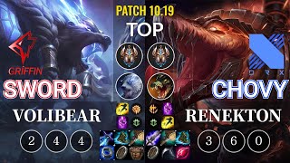 GRF Sword Volibear vs DRX Chovy Renekton Top - KR Patch 10.19