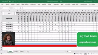 Enter Total Columns for Worksheet Schedule. VBA code included
