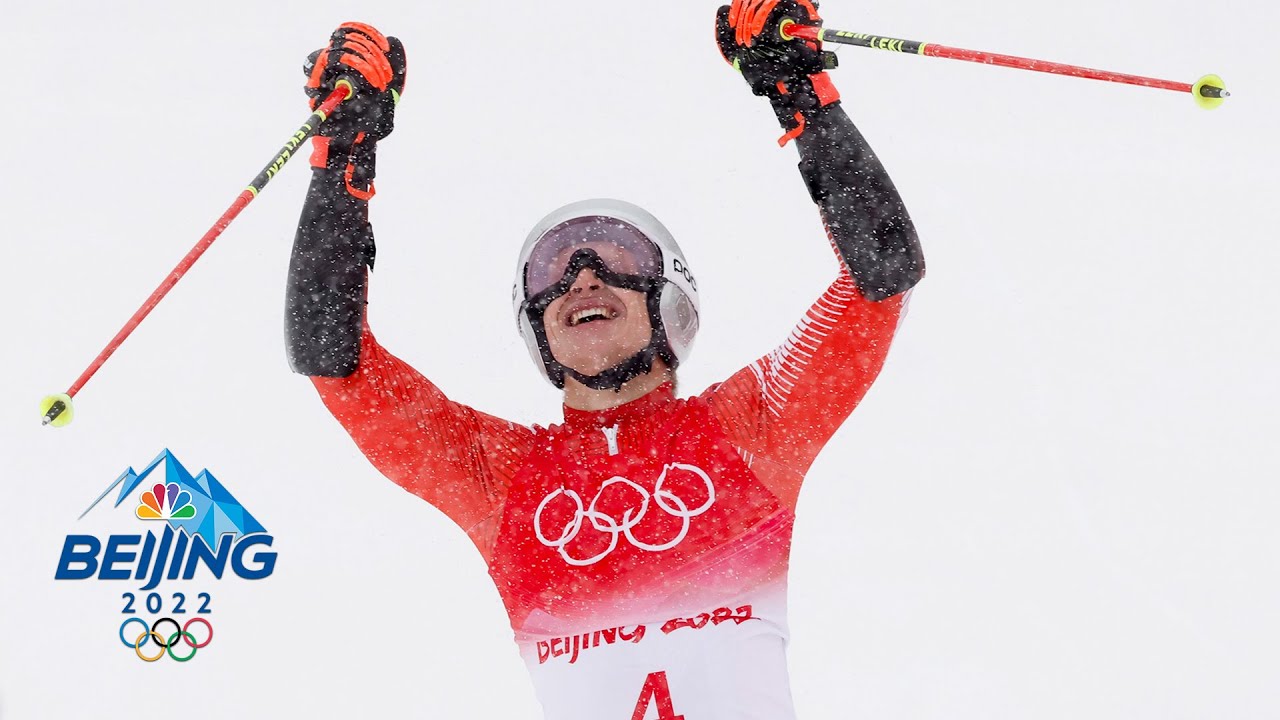 Marco Odermatt emerges from snowy GS with breakthrough gold | Winter Olympics 2022 | NBC Sports