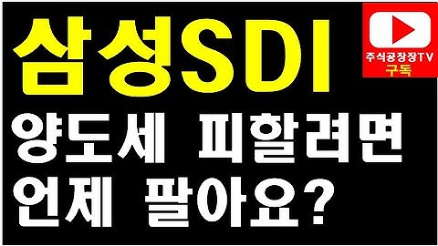 [주식] 삼성SDI 양도세 피할려면 언제 팔아요?