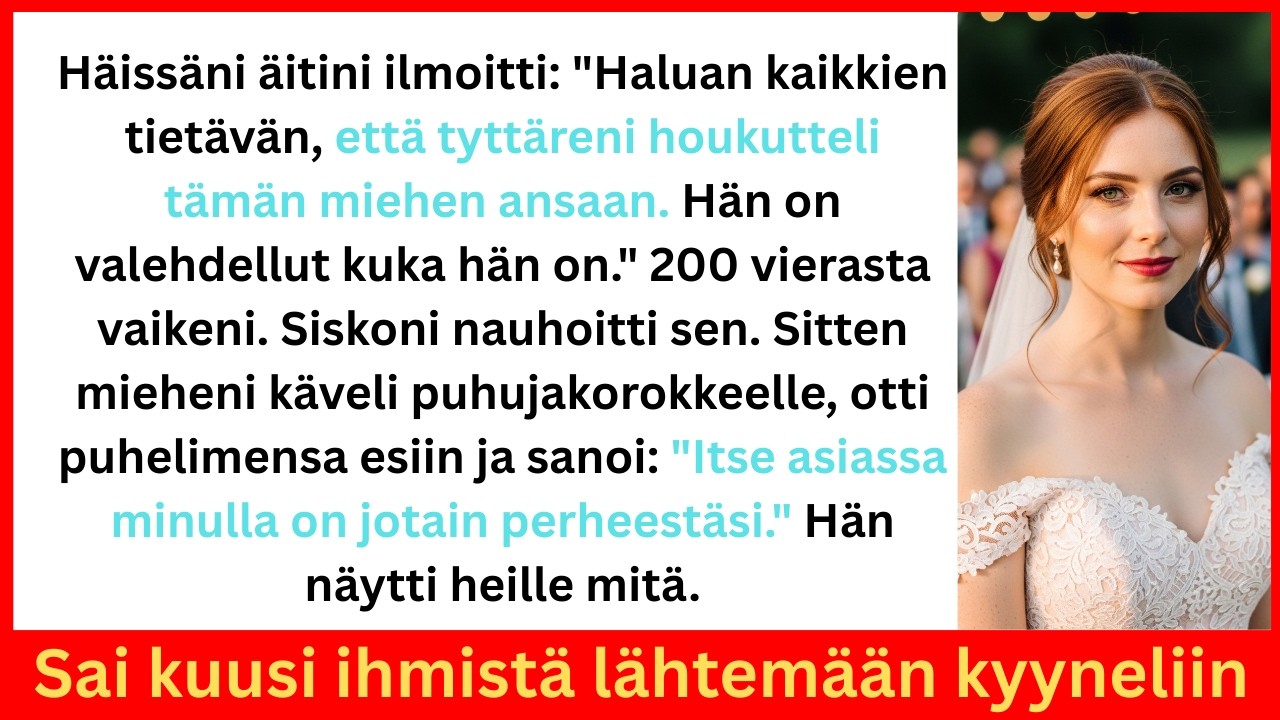 Äitini nöyryytti minua häissäni – mieheni puhelin sai kuusi ihmistä lähtemään kyyneliin