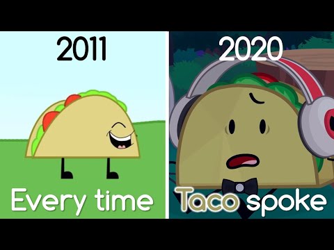 Every time Taco spoke in Inanimate Insanity / Evolution of Taco's voice (Seasons 1 & 2)