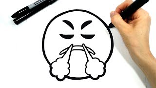 Como dibujar un EMOJI ENOJADO / Emoji enfadado