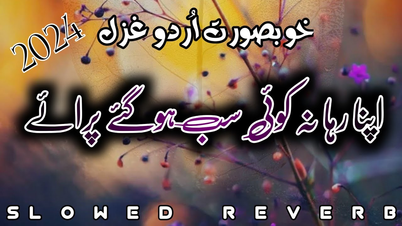 Api Raha Na Emotional Undu Ghazal l Apna Raha Na Koi l Status l Slowed+Reverb l ...