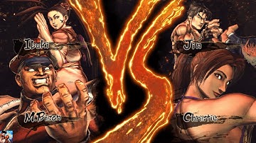 Street Fighter X Tekken | Fighting Games | M.Bison and Ibuki VS Jin Kazama and Christie Monteiro