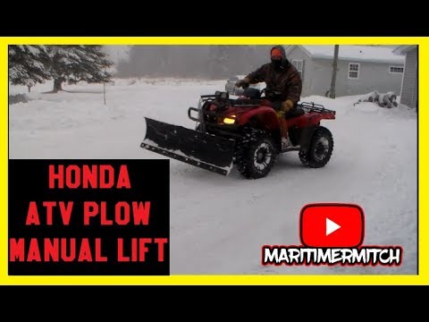 ATV PLOW WITH DIY MANUAL LIFT - YouTube