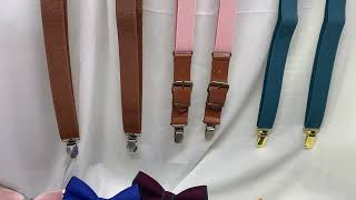 Bow Ties Suspenders Neck Tie Cufflinks - Handmade Wedding Acceosries