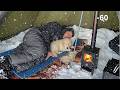 SURVIVING -43°F EXTREME WINTER STORM | Hot Tent Winter Camping in a Brutal Blizzard
