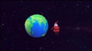 Santa runs into the earth then he does this