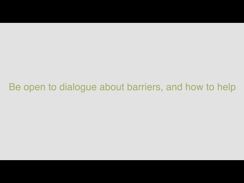 Thumbnail for the embedded element "Emily Duffett:  Be open to dialogue about barriers, and how to help."