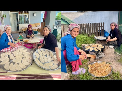 TEPSİ TEPSİ YAPTIĞIMIZ ODUN ATEŞİNDE ISPANAKLI GÖZLEME BU LEZZETE BAYILACAKSINIZ