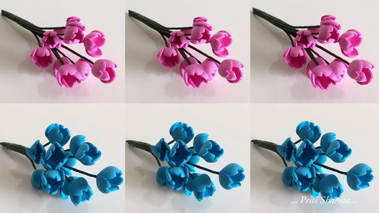 Super Cute Tinny Foam Sheet Flowers / Foam Sheet Floral Art Priti
