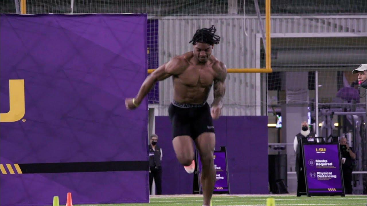 Ja'Marr Chase Runs 4.38u 40 Yard Dash LSU Pro Day YouTube