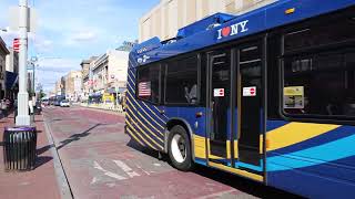 MTA Bus #9111 on the Q8 & MTA NYCT #7744 and #7880 on the Q54 at Jamaica Av & Parsons Blvd