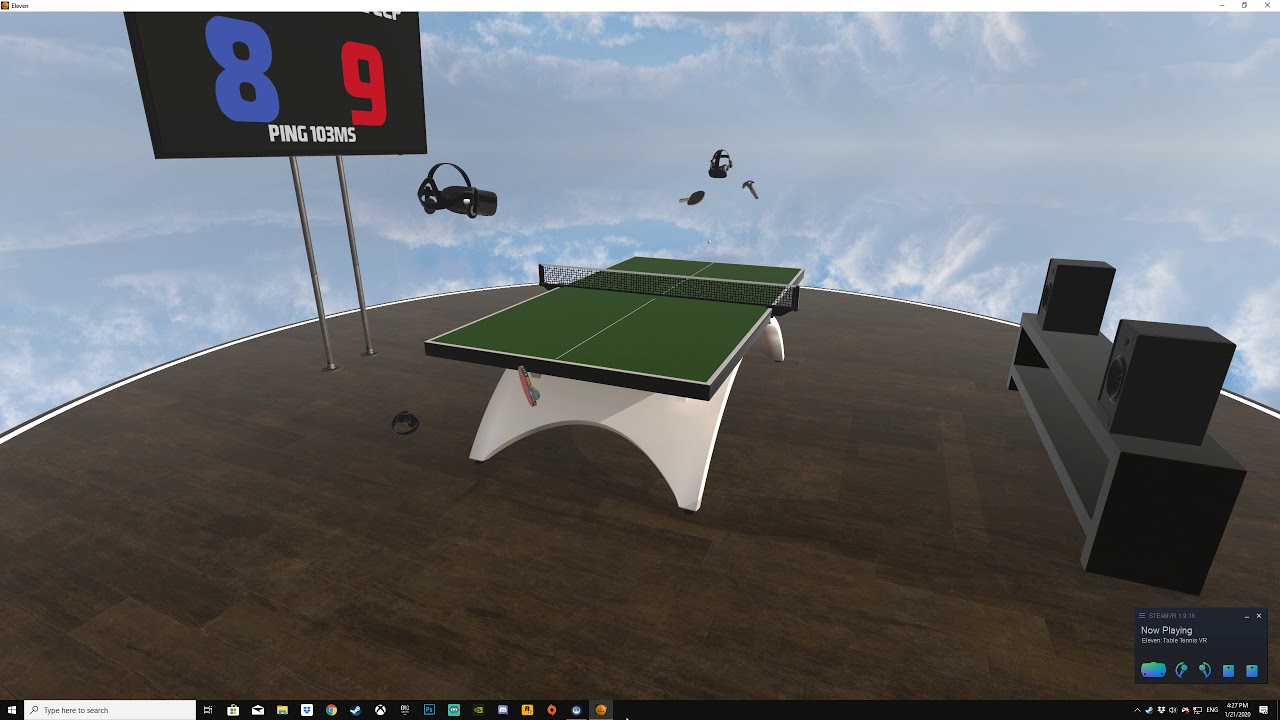 Playing VR table tennis online YouTube