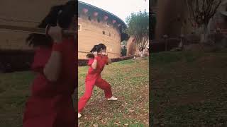 swords training in backedyard #chineseart #kungfu #combet #martialarts #wushu #viralvideo