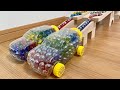 マーブルラン ASMR ♪ スケルトンカー2台 & HABAウェーブスロープ & 小さな大工さんスロープ