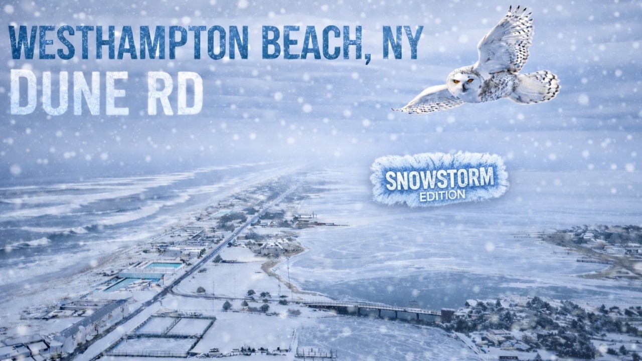 Westhampton Beach After the Blizzard ❄️ Frozen Bay & Massive Ocean Waves (Owl Spotted!)