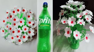 how to make plastic bottle flower vase with paper flower#plastic bottle flower vase making idea#