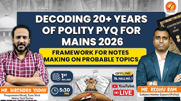 Decoding 20+ Years of Polity PYQ | Probable Topics For Mains 2026 | Vajiram and Ravi