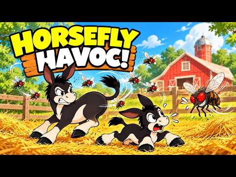 Spunky the Donkey vs. the Horsefly Swarm!