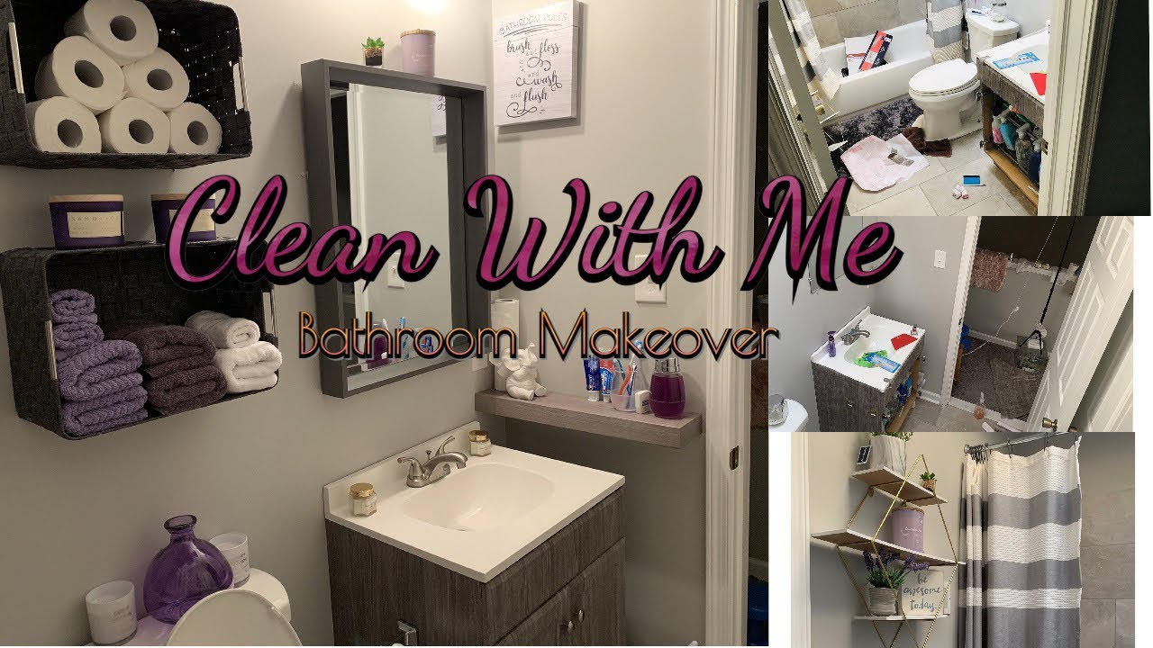 DIY Renter Friendly Bathroom Makeover// Cleaning Motivation