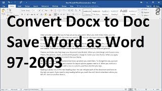 How to Convert Docx to Doc:  Save Word as Word 97-2003 screenshot 1