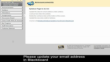 How to Update your email in Blackboard