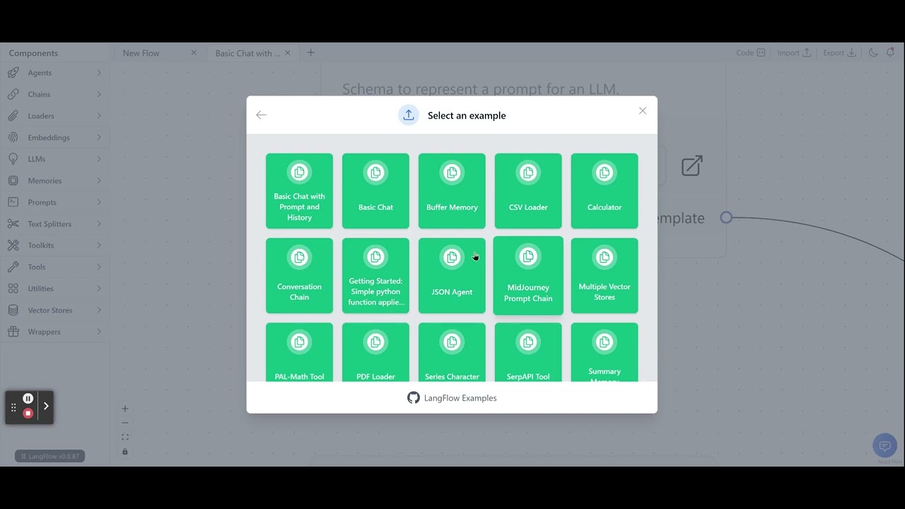 LangFlow basic chat example (to resolve: where is the chat history stored?)