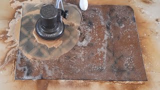 Cleaning an extremely dirty carpet abandoned after flooding / Rug cleaning ASMR