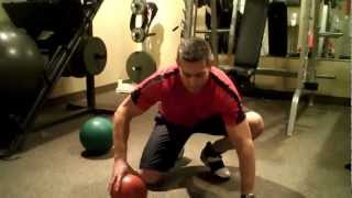 Offset Push-Up with Medicine Ball
