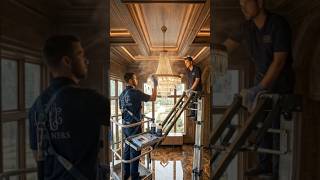 Billionaire Mansion Hallway Makeover! 😱👑 Epoxy Floor Art #shorts #diy