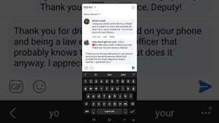 Deputy Stuart Benton County sheriff's office AR posts his own crime (driving using his cell phone) 📷