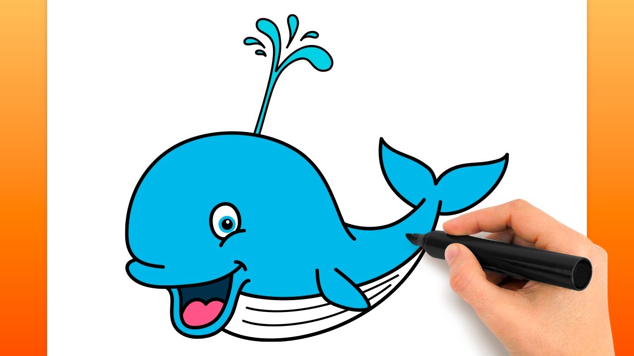 Comment Dessiner Une Baleine (Tutoriel De Dessin Facile)