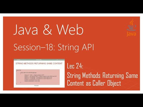 String API in Java | #24 | String Methods Returning Same Content as Caller Object