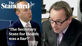 Matt Hancock denies he is a 'liar' as he confronted with damning criticism during Covid inquiry
