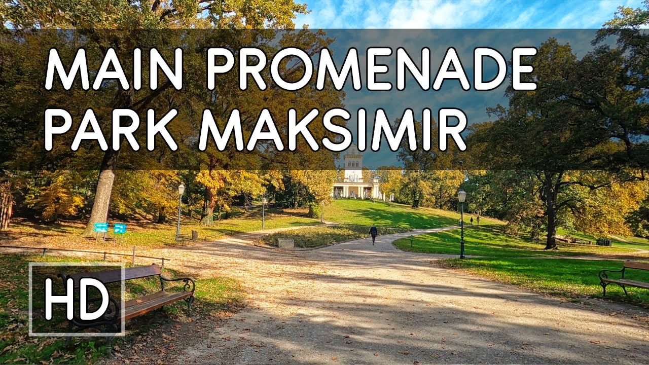 A Walk in Park Maksimir (Pt. 1): Main Promenade - Zagreb, Croatia - HD Virtual Travel