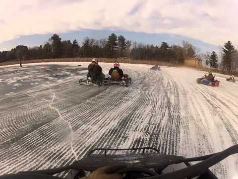 Ice Kart Racing - 2/7/15 - Piled up