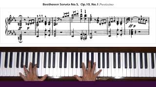 Beethoven Piano Sonata No. 5 in C minor, Op. 10, No. 1 Prestissimo Tutorial Part 1