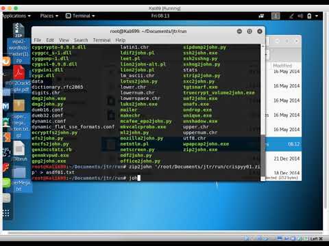 How to crack protected zip files using John the Ripper (JTR)  in Kali