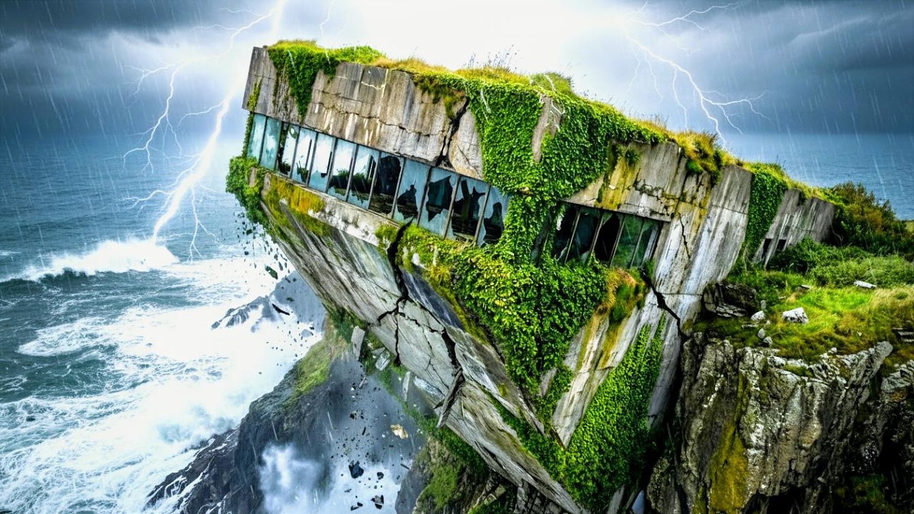 I Turned an Deserted Cliffside Observatory Into a Secret Luxury Glass House (ASMR)